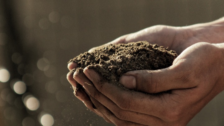 Soil in hands image