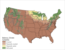 Balansa Clover Climate US Map