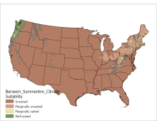 Berseem Clover Climate US Map