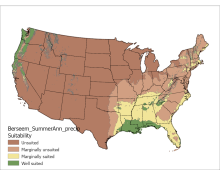 Berseem Clover Precipitation US Map